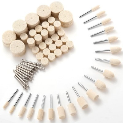 Felt Polishing Buffing Wheel Set for Dremel Rotary Tool - 1 inch, 1/2 inch
