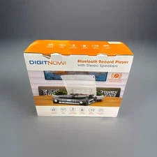 DIGITNOW Bluetooth Record Player w/ Speakers USB SD Encoding 3-Speed New