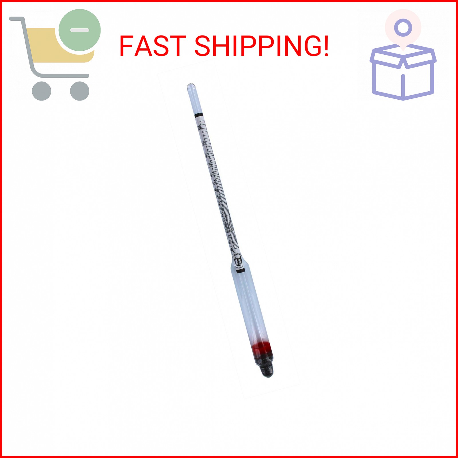 Hydrometer - Alcohol, 0-200 Proof and Tralle