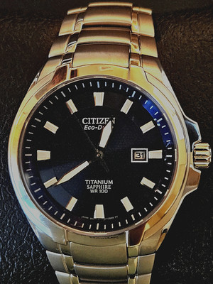 New Citizen BM7170-53L Eco-Drive Paradigm Bold Titanium Blue Saphire WR100 Watch