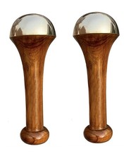 Kansa Bronze Face, Body and Foot Massager Wand with Herb Wood Handle, Pack of 2