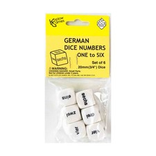 Koplow Foreign Language Dice d6 20mm Number Dice 1-6 - German Words 6 New