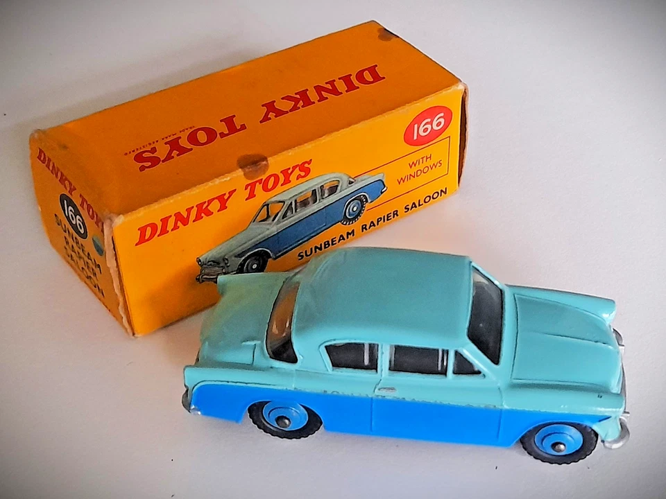 Vintage Dinky Toys 166 Sunbeam Rapier 2-Tone Blue - Near Mint with Very Good Box