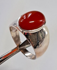 Silber 925 Herrenring massiv Karneol dunkles orange Gr.  69 / 22 mm NEU