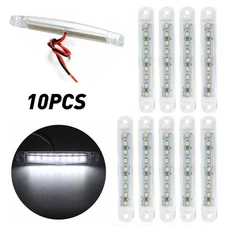 10 PCS Pure White LED Side Marker Corner Light Set IP67 Waterproof 12V Universal