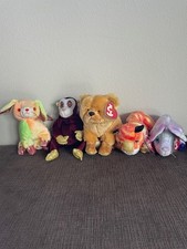 Ty Beanie Babies Zodiac Lot of 5 - Rat Monkey Tiger Rabbit Dog with tags