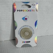 PopSockets Phone Grip Stand Glitter Silver Clear POPGRIP