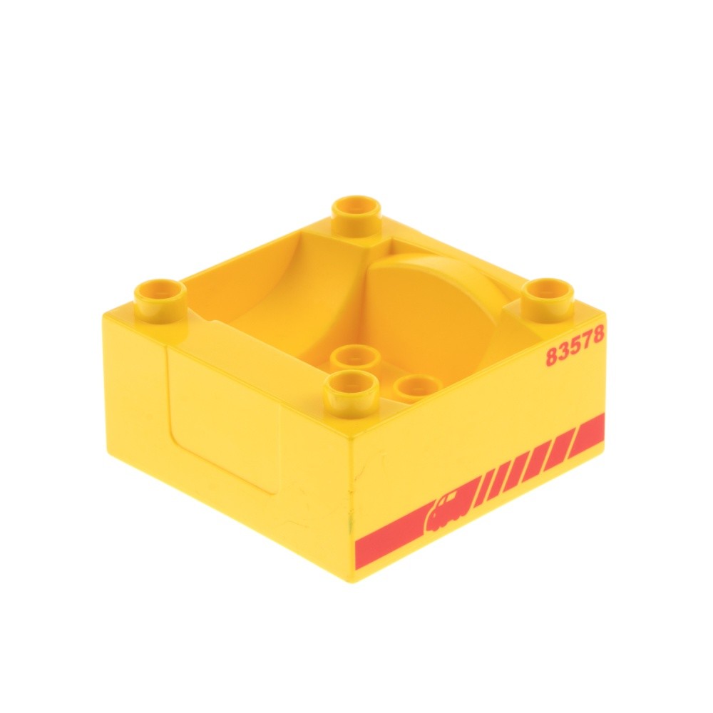 1X Lego Duplo Cab 4X4X1 1/2 Yellow Type1 Train Railway Attachment 51547PB13