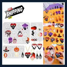Halloween Earring Mold Silicone Pendant Set 3Pack with Pre-Drilled Holes for