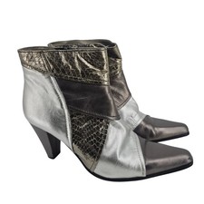 Vintage Bellini Patchwork Metallic Gray Heele...