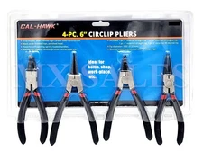 4Pc 6” Circlip and Snap Ring Pliers Set Internal External Straight Curved