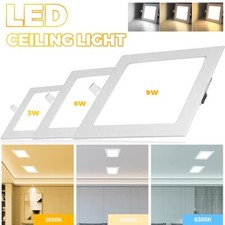 10X Recessed Ceiling Light Ultra Slim 3-9W Square Led Downlight Panel Spot Light