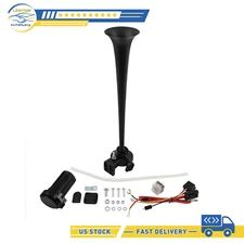 1 Trumpet 150DB Black Chrome 12V High Pressure Air For Truck Car Boat Horn new