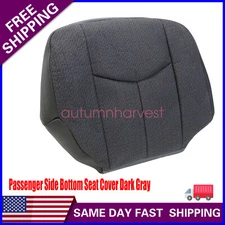 For 2003-2007 Chevy Silverado Passenger Lower Perforated Seat Cover Dark Gray