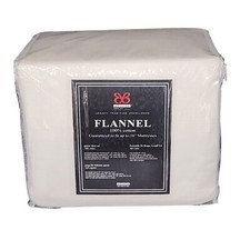 BIBB Home Heavy Winter Cotton Flannel Sheet Set Queen Size Ivory 4pc