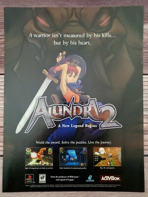 Alundra 2 A New Legend Begins PS1 Playstation 1 Game Promo Ad Art Print Poster