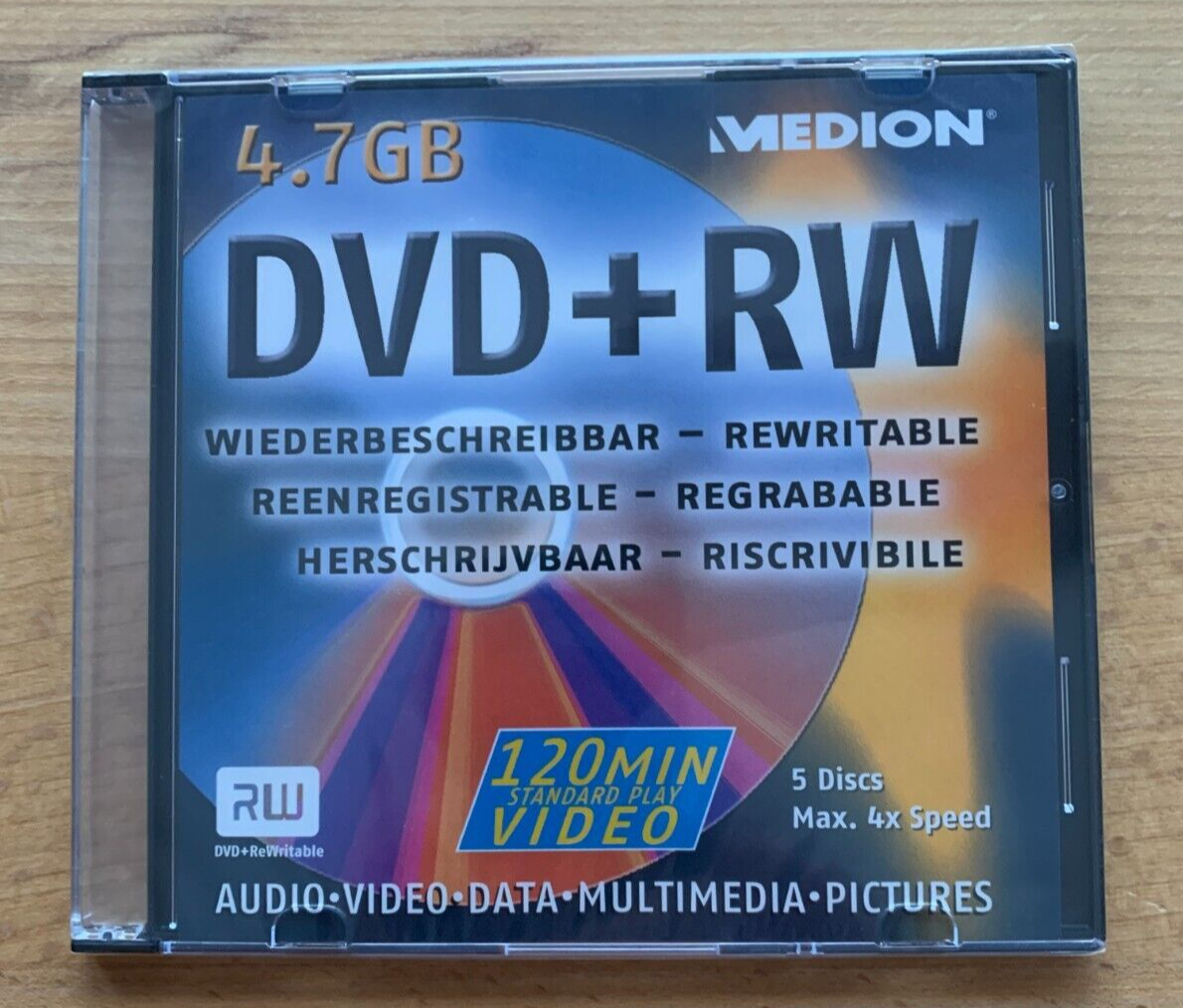 DVD+RW Rohling 4.7 GB Medion, 4 x Speed, 120 Minuten, OVP eingeschweißt