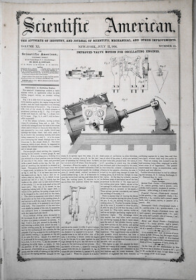 Scientific American, July 12, 1856. Corn planter; oscillating engines; gold etc
