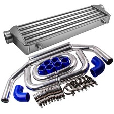 27''x7''x2.5'' Turbo Intercooler + 2.5'' Turbo Piping Pipe Kit Aluminio Tube&Fin