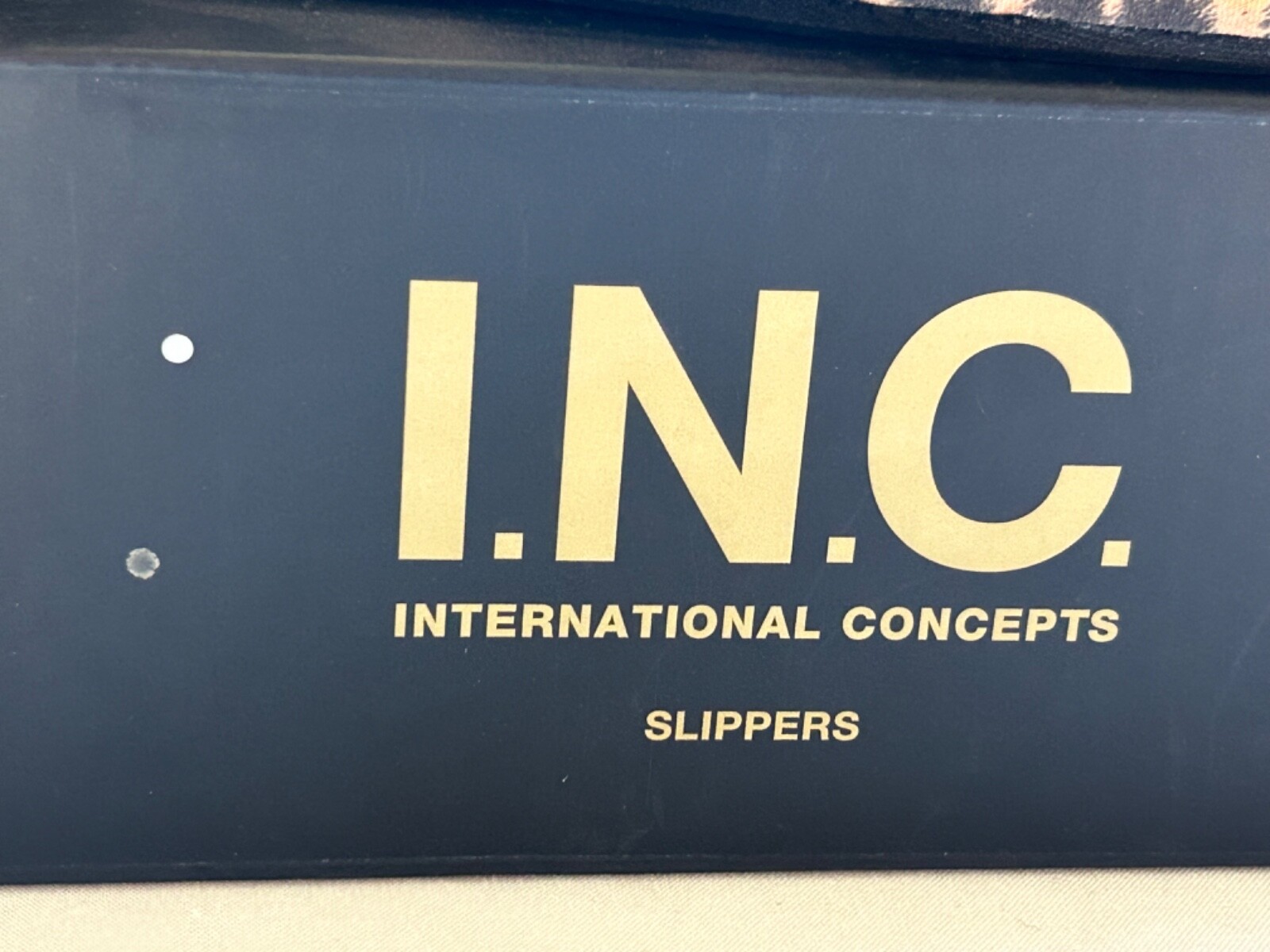 PANTOFOLA D’ORO I.N.C. Donna Pantofole stampa ghepardo taglia L 9 10 oro e nero nuove con scatola