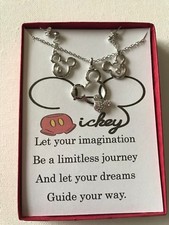 Mickey Mouse Inspired Austrian Rhinestone Necklace Earring Set w/poem