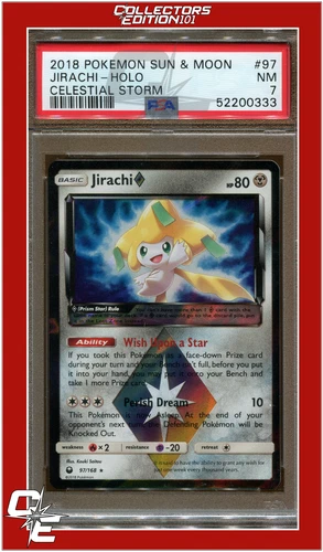 Celestial Storm 97 Jirachi Holo PSA 7