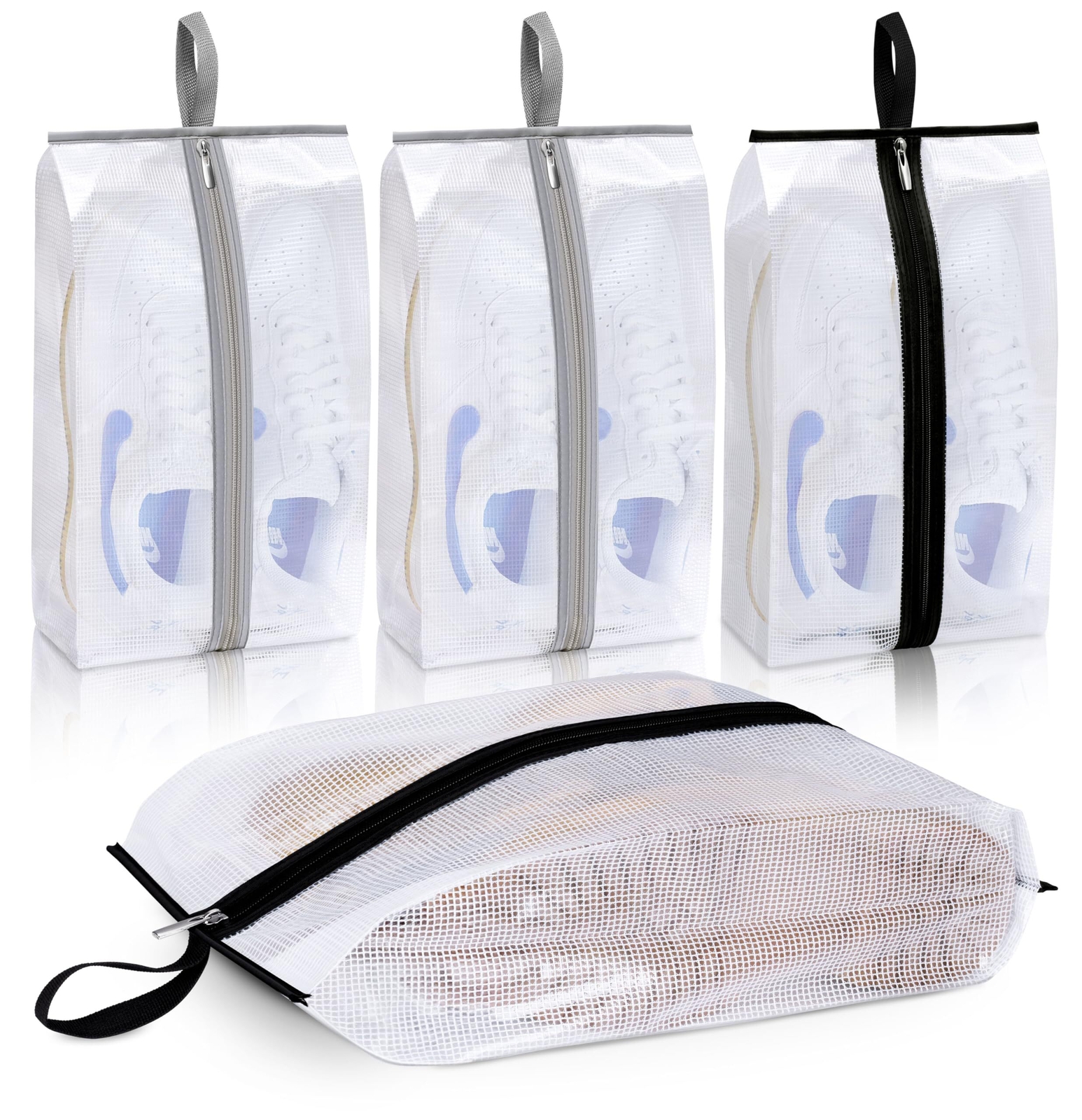 MISSLO 4 Pack XX-Large Clear Waterproof Travel Shoe Storage Bags
