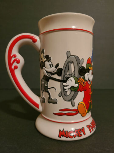 Vintage Mickey Mouse Tall Coffee Mug Stein Tankard "Mickey Through The Years" - Afbeelding 1 van 7