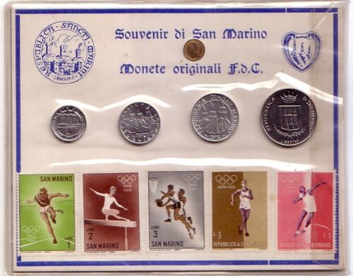 San Marino Souvenir Original FDC Coins + Stamps - Picture 1 of 1