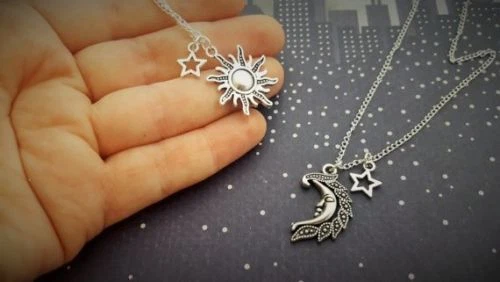 Sun moon and store stars necklace