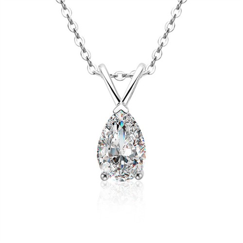 Collar de plata de ley 925 con forma de gota de moissanita de 1,5 quilates para mujer - Imagen 11 de 19