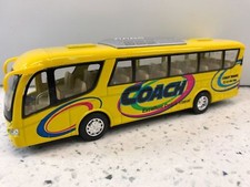 7" Kinsmart Kinsfun Coach Tour Travel Diecast Model Toy Bus Pull Action Yellow