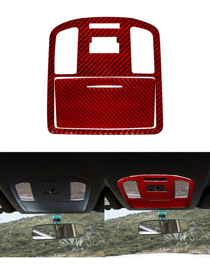 Conjunto completo de acabamento interno de fibra de carbono vermelha para Toyota Hilux 2015-2021 tipo A - Imagem 3 de 4