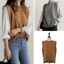 Women Irregular Vest Sweater Jumper Waistcoat Gilet Pullover Tank Knitwear