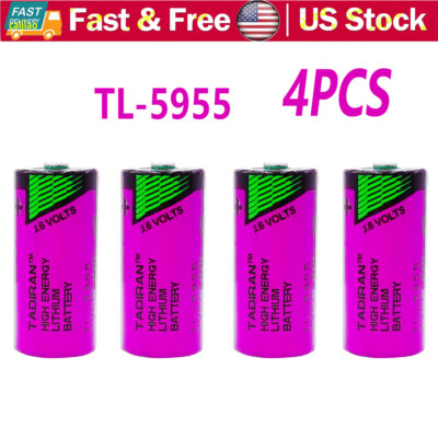 4-PACK Tadiran TL-5955/S 3.6V 2/3 AA 1.65Ah Lithium Battery w/ Tabs (ER14335).