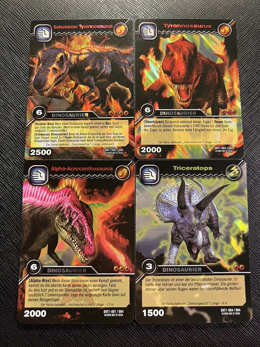corocoro！！ディノス 10万dinos GERMAN* DINOSAUR KING LOT - ALL 4 TIN PROMOS - COLOSSAL RARE DKT1