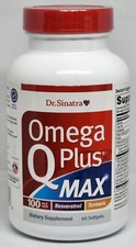 Dr. Sinatra Omega Q Plus Max 100mg CoQ10 Plus Resveratrol Turmeric 60 Softgels