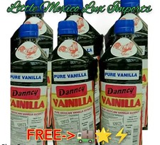 7 Bottles Danncy Mexican Vanilla Dark One Liter Bottles Each FREE-       