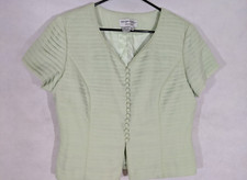 Adrianna Papell Blouse Top Formal Special Occasions Green Fancy Pleated Women 16