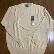 David Taylor Sweater Mens Medium Pullover Acrylic Knit USA Made Ivory