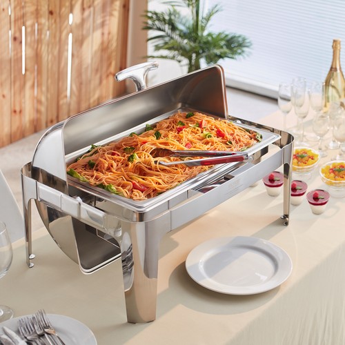 VEVOR Chauffe-Plat 9 L Buffet Chauffant A Combustible Couvercle Transparent En Verre Rechaud Inox Alimentaire Recipient Maintient Au Chaud Pour Servir Buffet Libre Service Hotel Traiteur Restauration 70589058