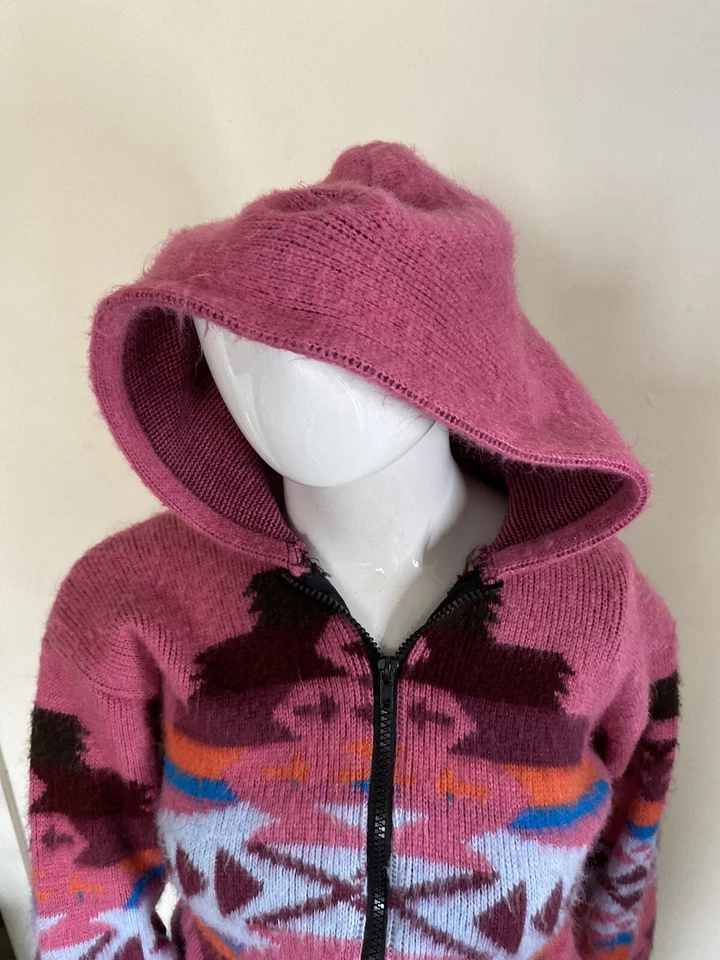 DE COLECCIÓN EARTH RAGZ KIDZ MEXICANO AZTECA SUDADERA CON CAPUCHA SUÉTER ROSA TALLA XL CÁLIDO ACOGEDOR POLAR Foto 4 de 4
