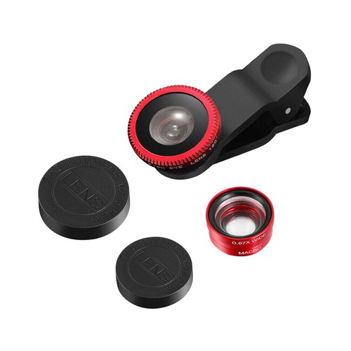 Smartphone Camera Lens Kit Clip On 3-in-1 Macro Fish Eye Wide Angle Phone Tablet - 第 4/10 張圖片