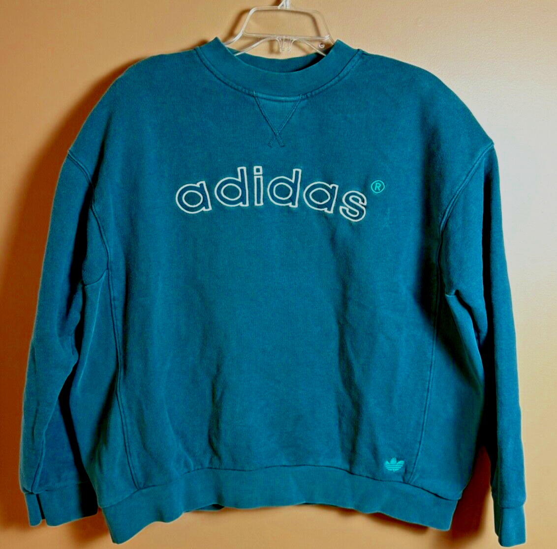 Adidas Sweatshirt Mens Size Large Y2K Spell Out Oversized