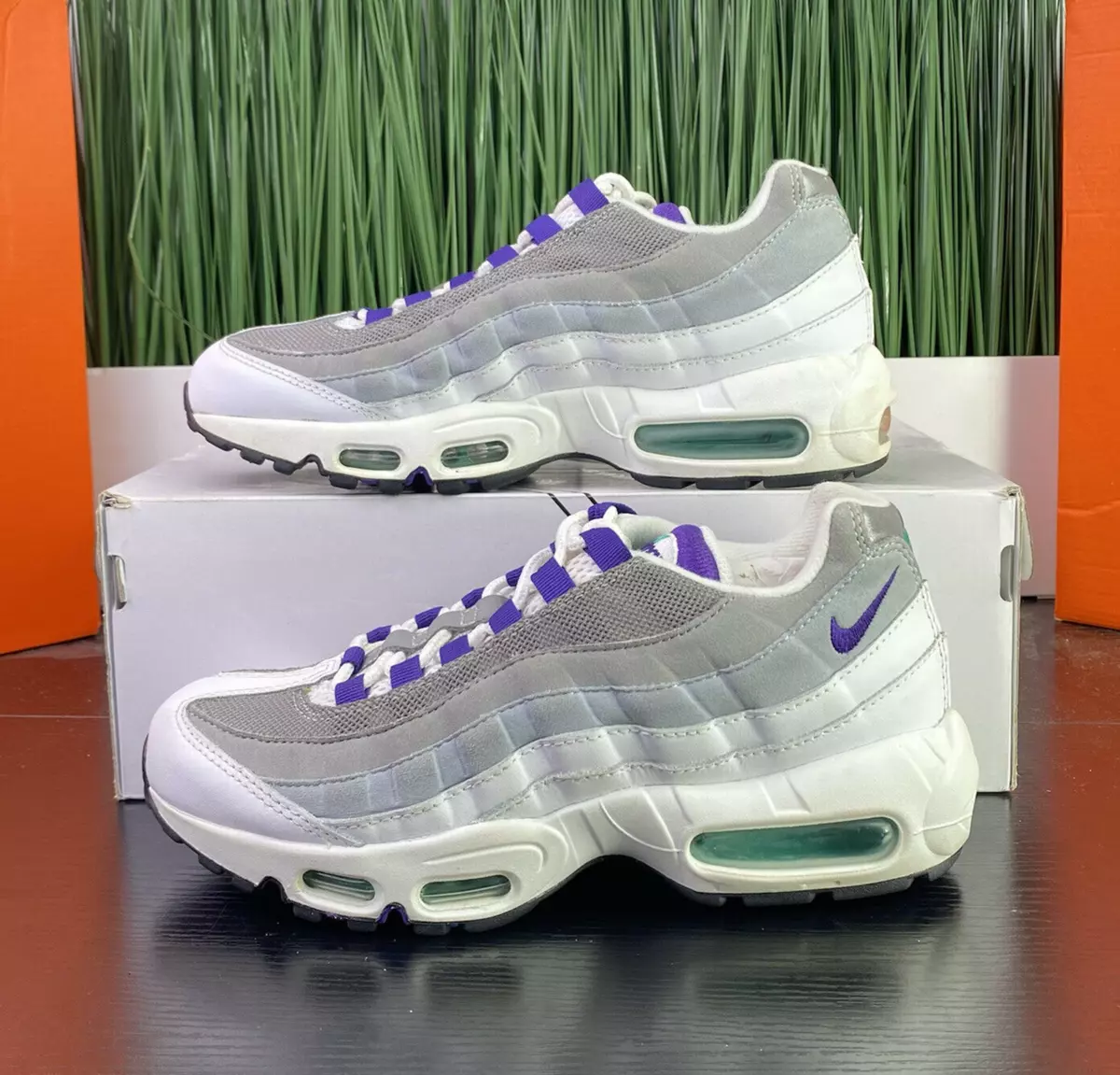 RARE Nike Air Max 95 Grape White Gray Purple Womens Shoes 307960-109 Size 8