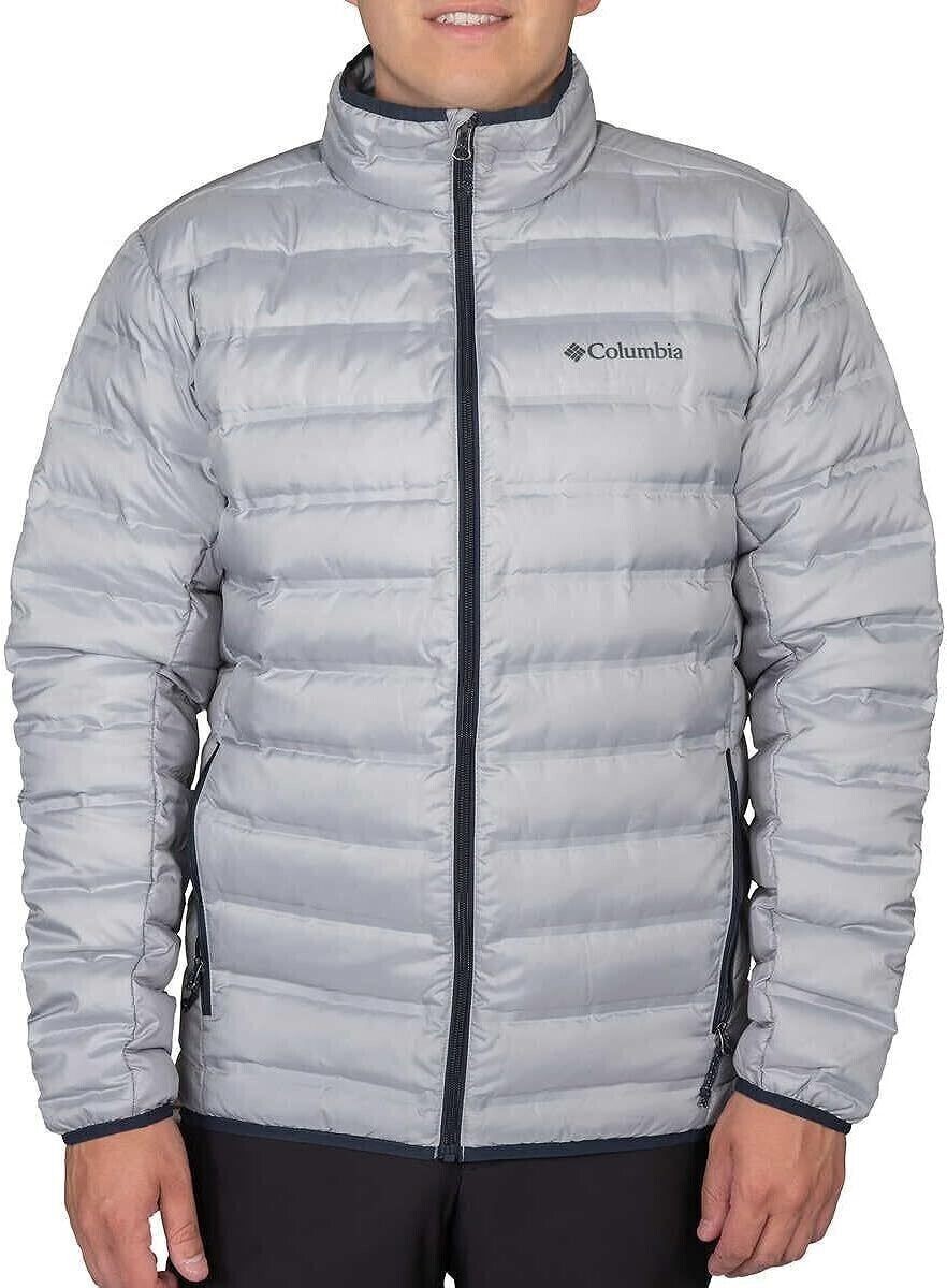 Columbia Men's Lake 22 Down Jacket Zip Puffer Polyester Gray Medium