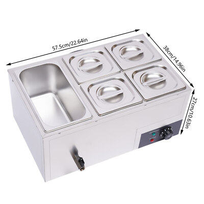 Commercial Food Warmer Catering Restaurant Buffet Bain Marie Steam Table 5-Pan 