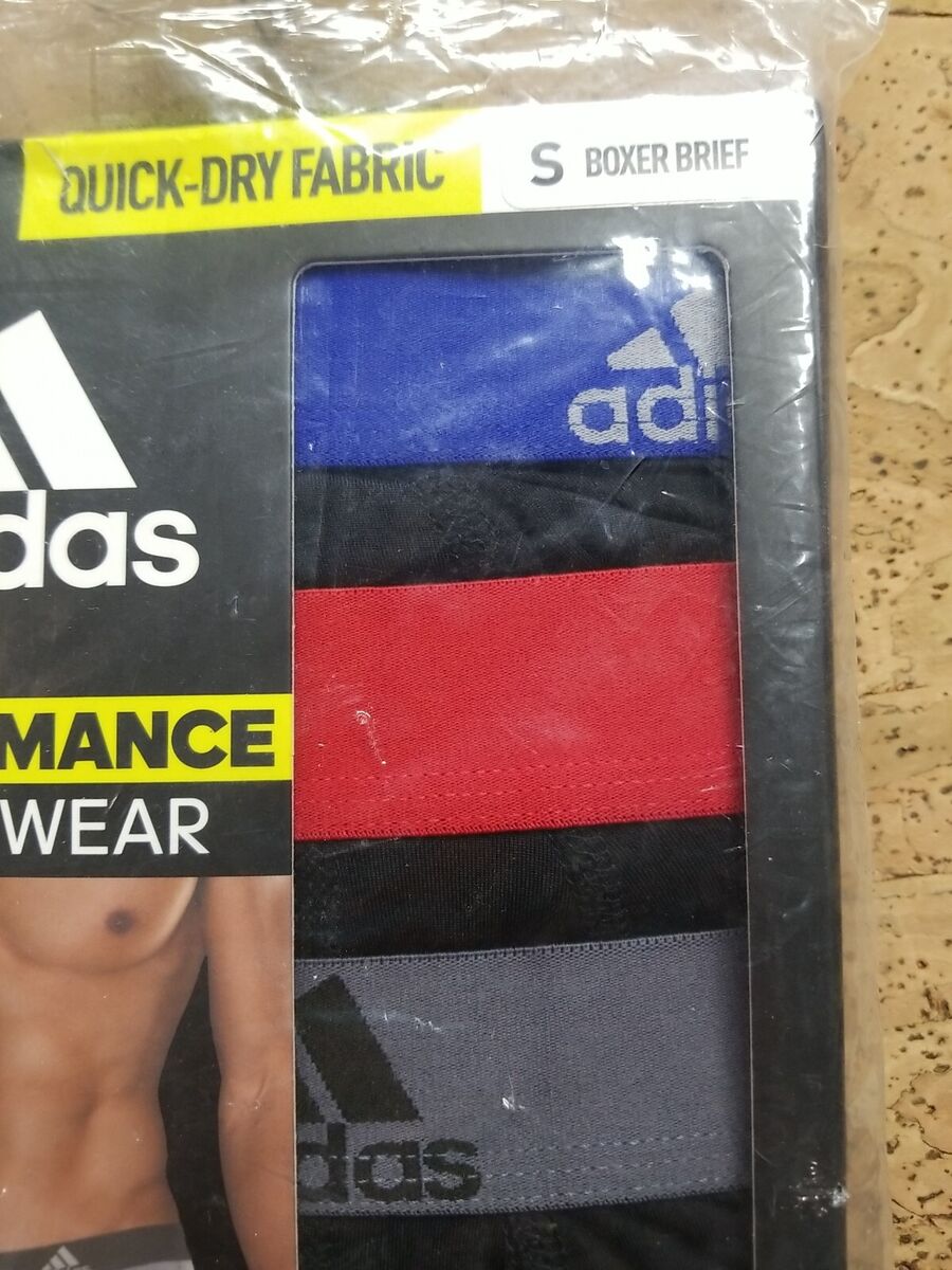 Adidas Men's Performance Boxer Brief Underwear (3-Pack) - Black