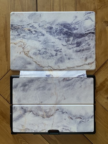 Microsoft Surface Pro 4 5 6 7 Case / Folio in Purple / Blue / White Marble - Picture 4 of 7