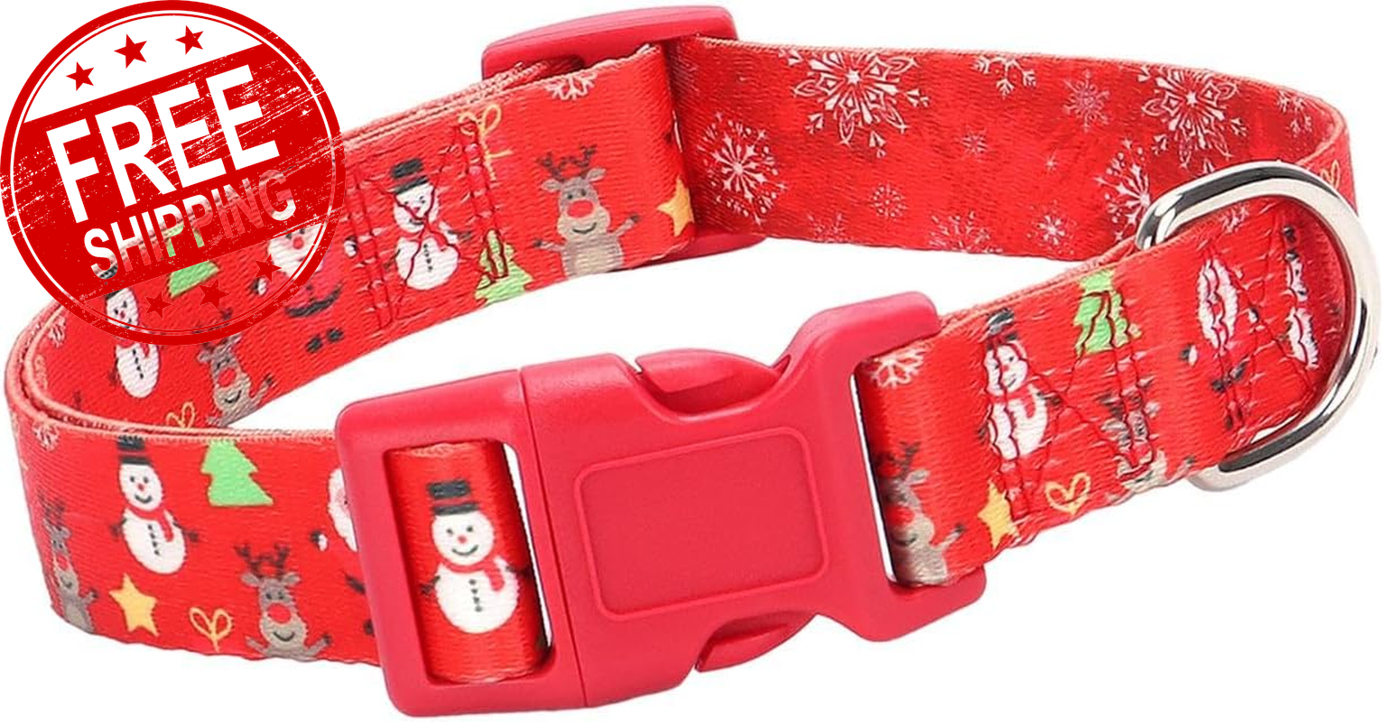 Christmas Dog Collars Costume Accessory Male or Female Pet Gift Medium